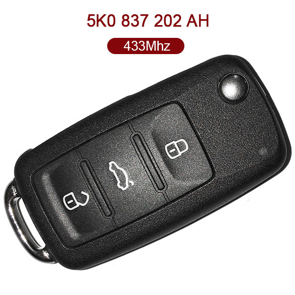 3 Button 433 MHz VW Flip Key  ID48 5K0 837 202 AH  