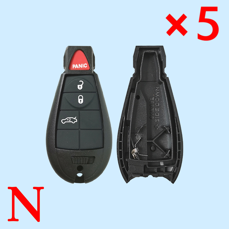 Smart Remote Key Shell for Chrysler Ram FCCID: M3N5WY783X ( 2# Remote Shell ) - pack of 5 