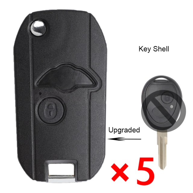 Modified Folding Remote Key Shell 2 Button for Land Rover Discovery 2 - pack of 5 