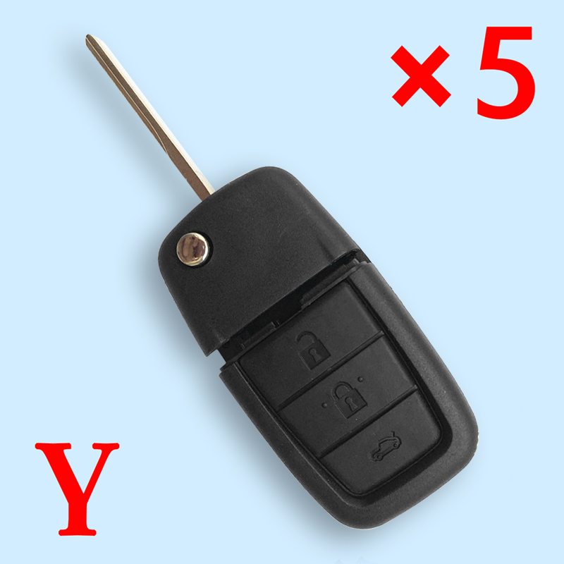 For GMC Pontiac 3+1 button flip remote key blank key shell - Pack of 5