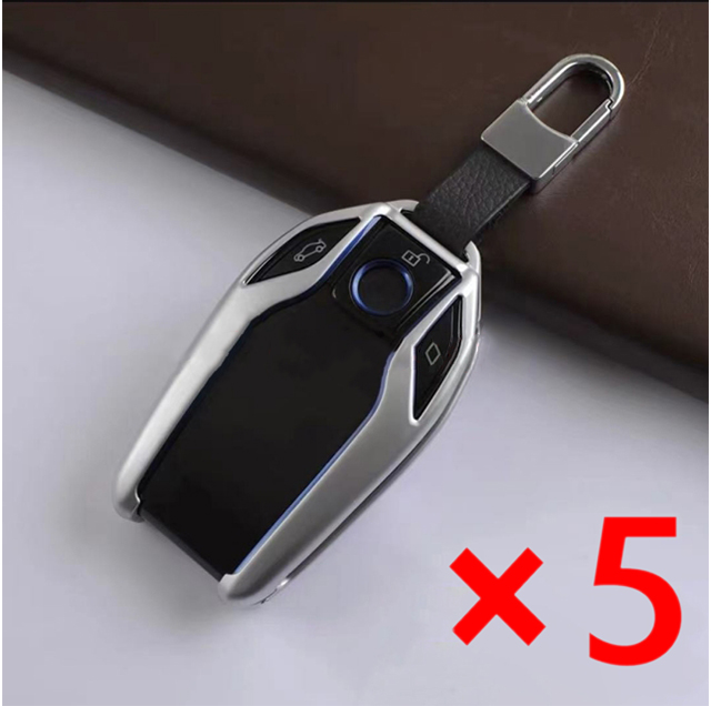 Good Quality Stainless Steel Key Protector LCD Remote Shell Case for Audi for Cadillac for Lexus for Land Rover BMW Merce0des-Benz Silver Color- pack of 5 