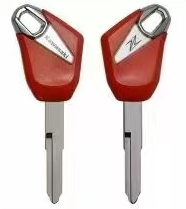 Motorcycle Transponder Key Shell for Kawasaki Red- Pack of 5
