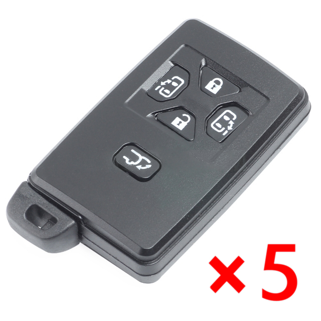 Replacement Smart Card Remote Key Shell Case Fob 4 Button for Toyota Model D- pack of 5 