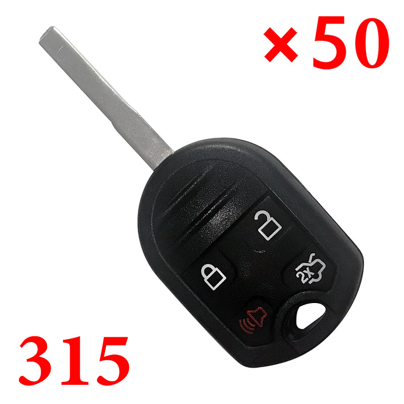 315 MHz 4 Buttons Remote Head Key for Ford Fiesta 2015-2019 -  50 pieces