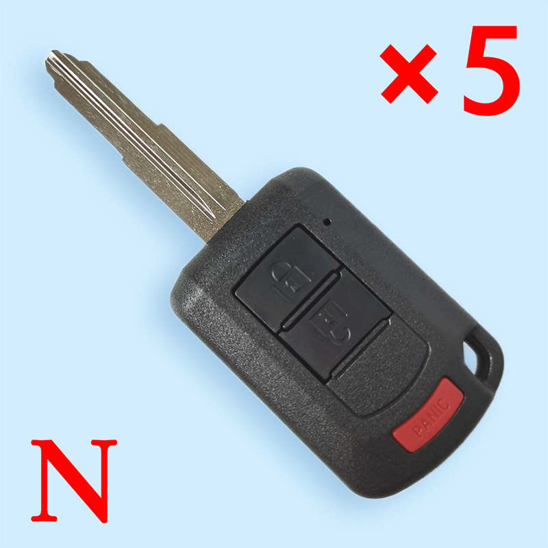2+1 Buttons with Panic Button Key Shell For Mitsubishi With Blank Key MIT11R MIT3 - 5 pcs