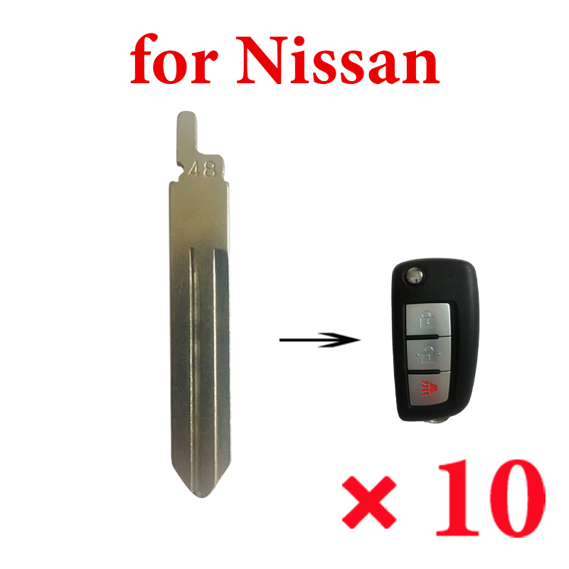 #48 Flip Remote Key Blade for Nissan - Pack of 10