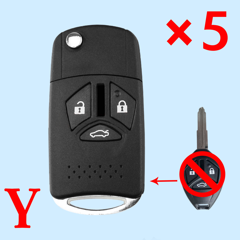 Modified Remote Key Shell 3 Button For Mitsubish - pack of 5 