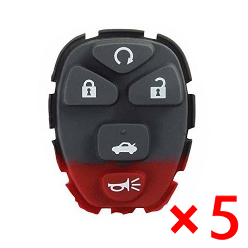 Remote Key Pad Rubber 5 Button for Buick - pack of 5 