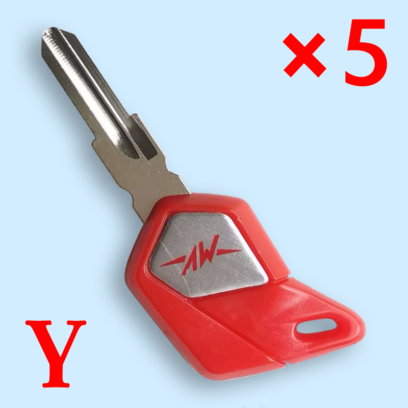 Motorcycle Transponder Key Shell for MV Red - Pack of 5