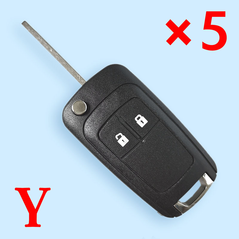 2 Buttons Flip Remote Key Shell for Opel Astra H & Zafira B with Z -shaped logo holder 5pcs
