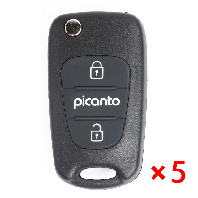 Folding Remote Key Shell 3 Button for Kia Picanto - pack of 5 