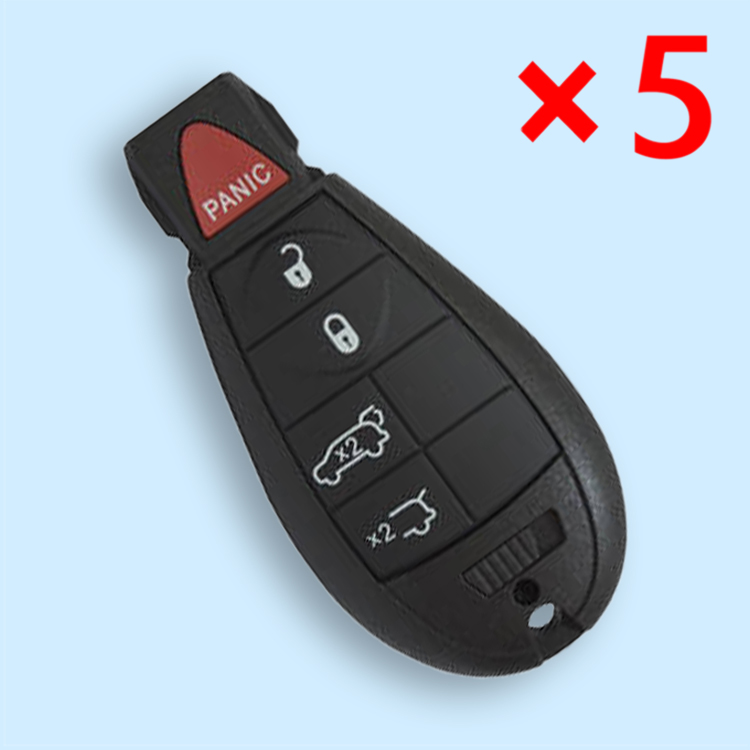 5 Buttons Remote Fobik Shell for Jeep Chrysler Dodge - Pack of 5