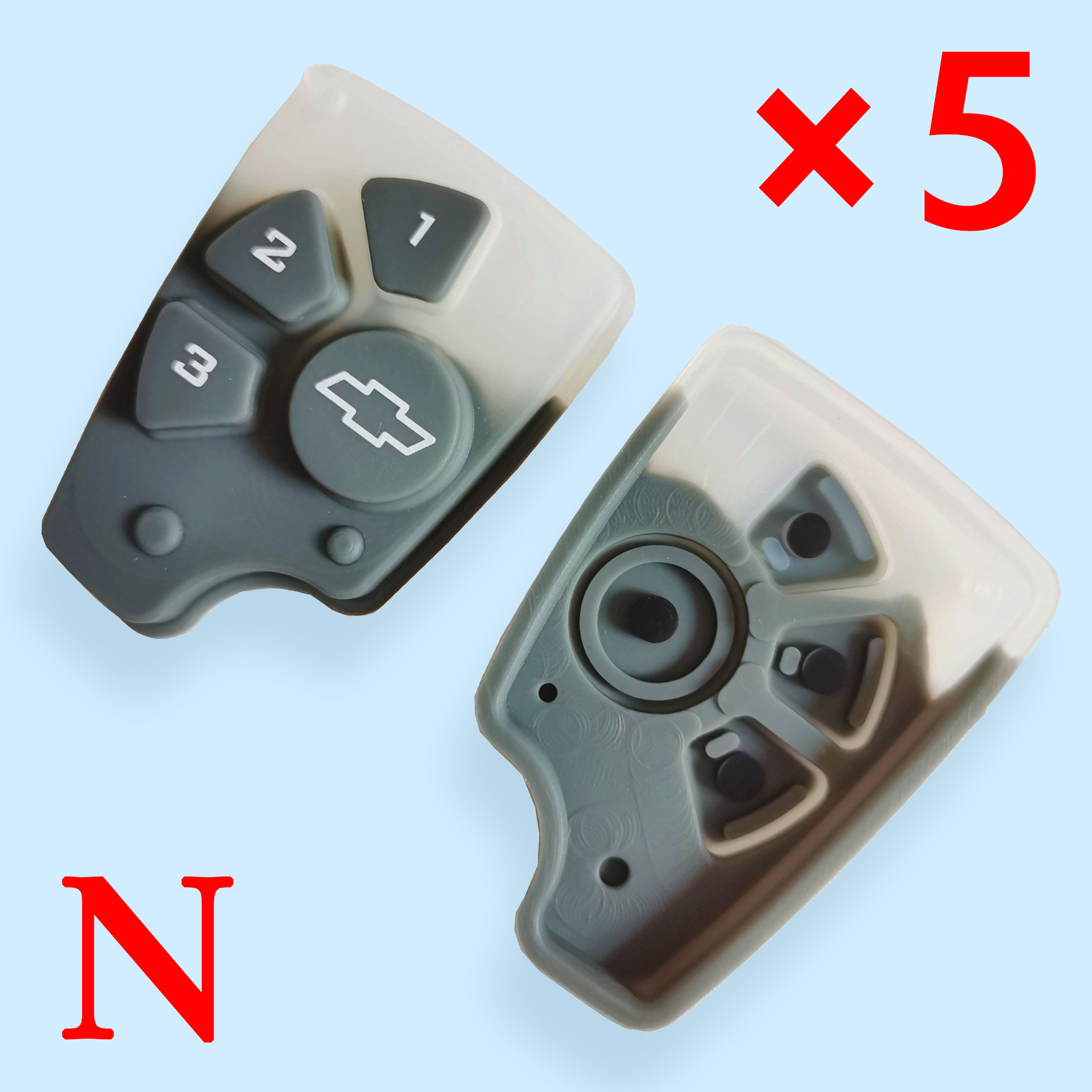 4 Buttons Key Shell Cover for Chevrolet - Pack of 5
