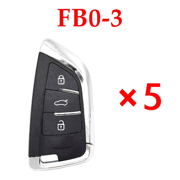 Keydiy KD Universal Luxury Garage Remote Key 3 Buttons BMW Type FB0-3 - Pack of 5