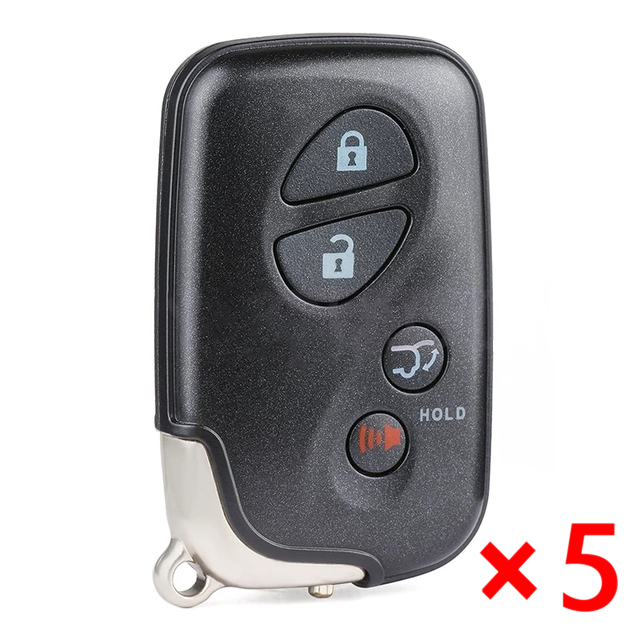 Smart Remote Car Key Shell Case With SUV Trunk FOB for Lexus RX350 RX450 LX570 FCC ID: HYQ14ACX Model F- pack of 5 