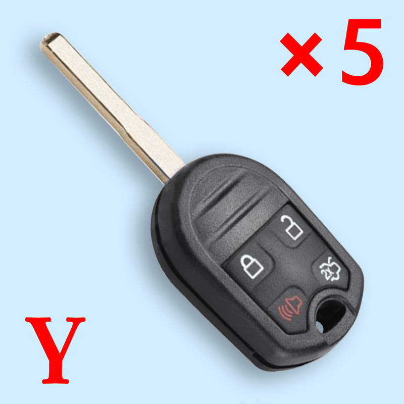 Replacement Remote Key Shell 4 Button for Ford Fiesta HU101- pack of 5 