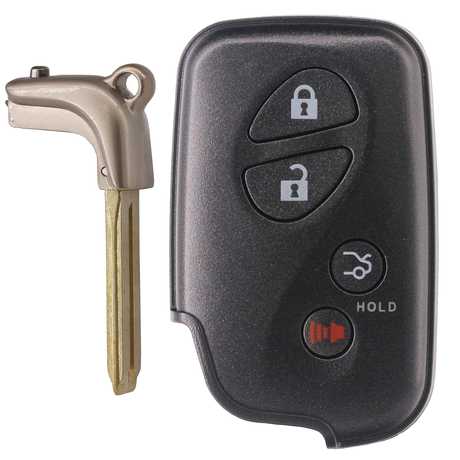 [TOY] [LEX] Smart Remote Key (3+1) Button ASK433MHz-A433-ID74-WD03 WD04-CamryYaris RV4ReizVios (2008-2013) Black (with Emergency Key TOY48)