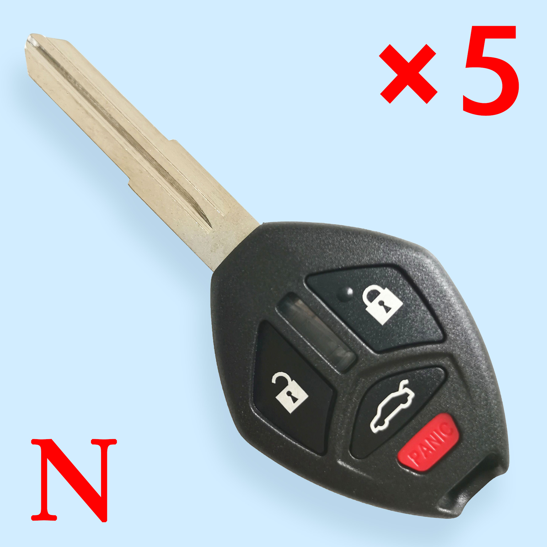 3+1 Buttons Remote Key Shell  for Mitsubishi - Pack of 5