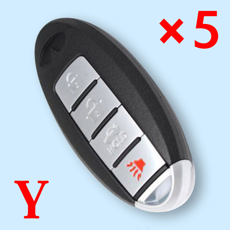 3+1 Button Smart Key Shell Left Battery Type for Infiniti (5 pcs)