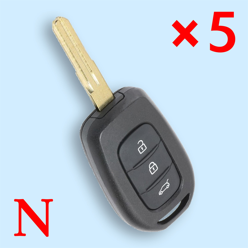 Remote Key Shell Case Fob 3B for Renault Duster Trafic Clio 4 Master 3 Logan - pack of 5 