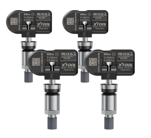 XTOOL TS100 PRO Sensor 2-in-1 (315 + 433MHz) Tire Pressure Sensor Used with XTOOL TP150, XTOOL IP819TP - Pack of 4