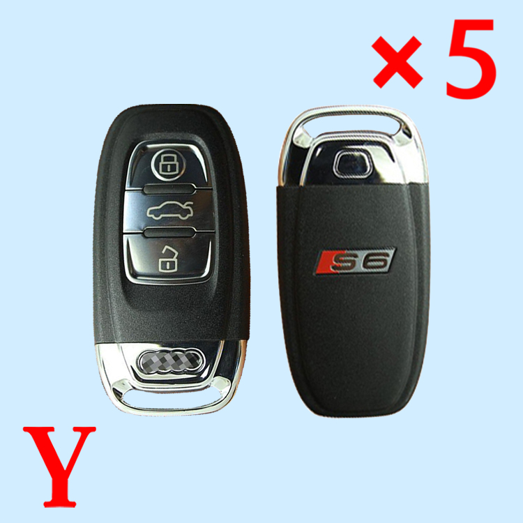 Top Quality 3 Buttons Remote Key Shell For Audi S6 - pack of 5