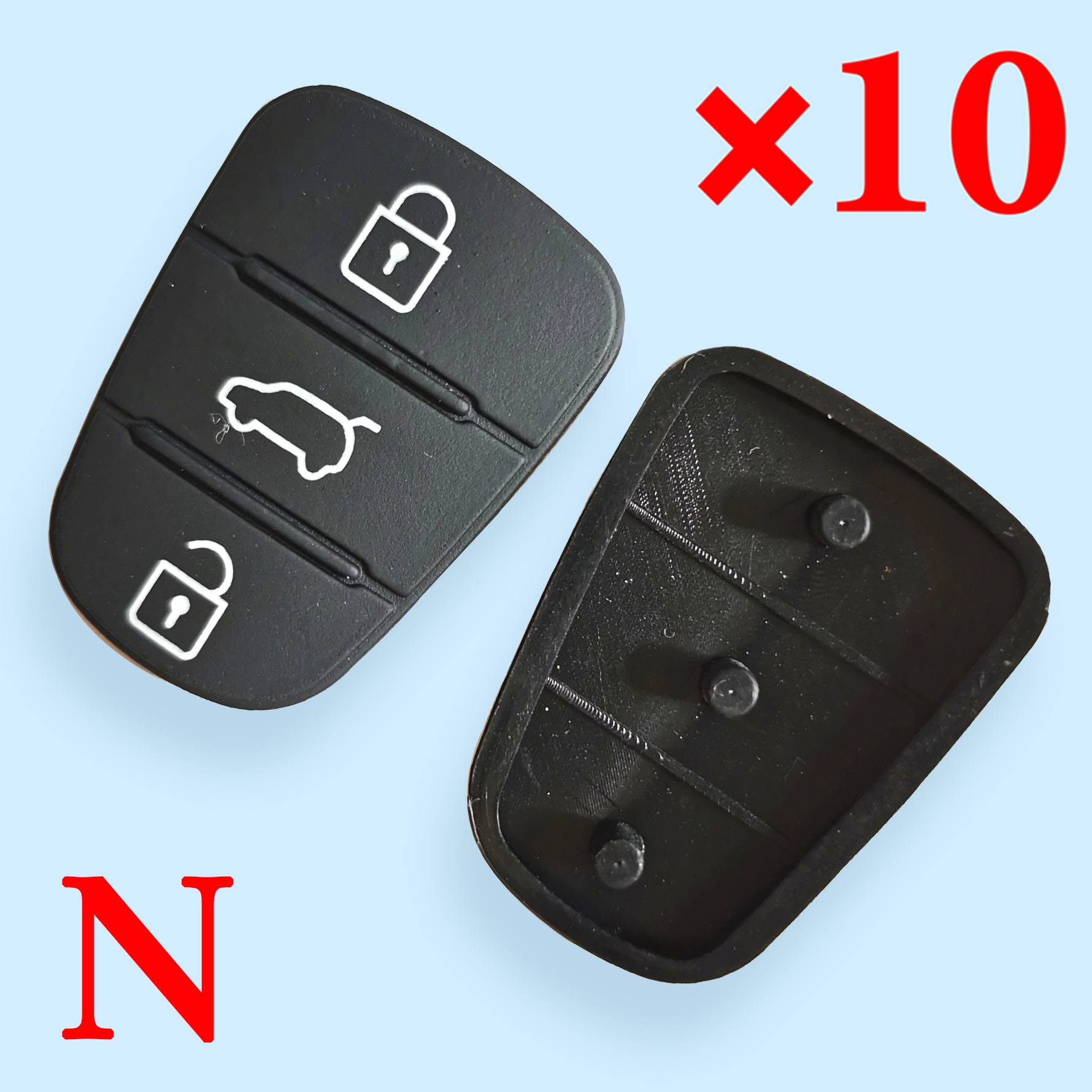 3 button Remote Keys Rubber Button Pad for Hyundai I30 10 pcs