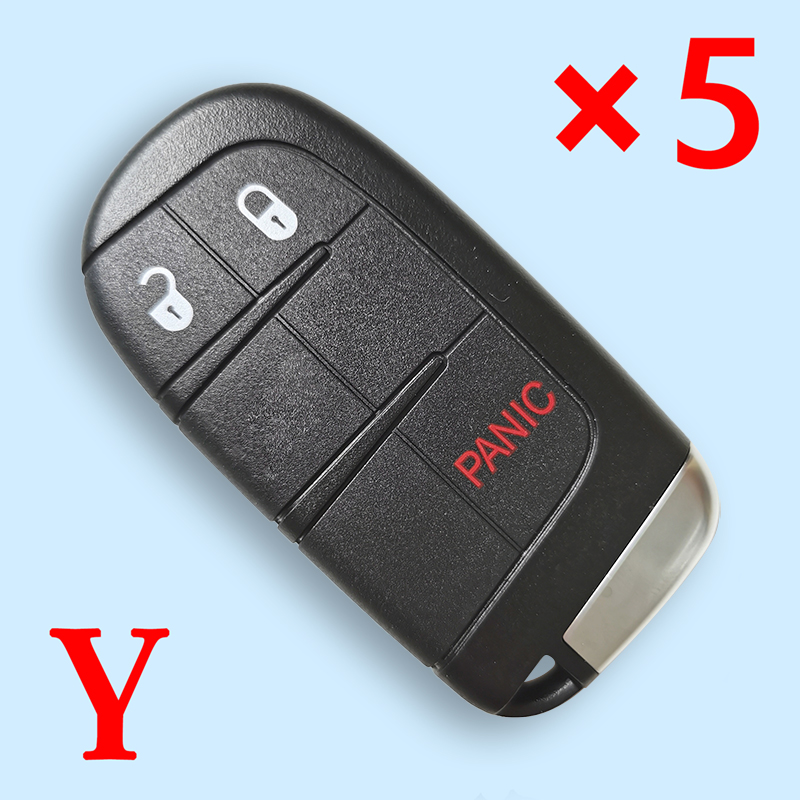 2+1 Buttons Smart Key Shell for Chrysler - With Chrysler Logo - Pack of 5 