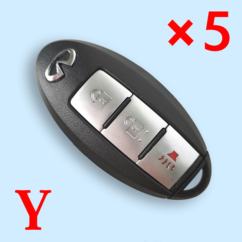  3 Buttons Smart Remote Control Key Shell For Infiniti G37 G25 EX25 FX35 FX37 M25 Key Fob Cover --5pcs