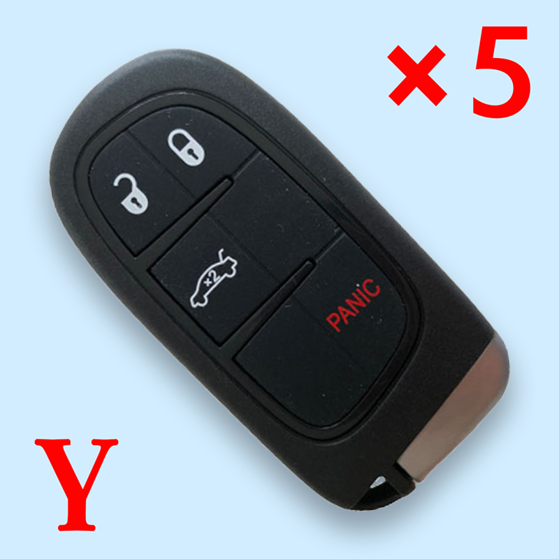 3+1 Buttons Smart Key Shell for Dodge RAM - with RAM Logo - Pack of 5