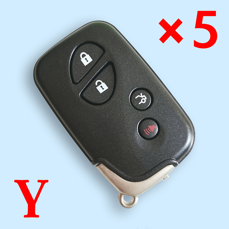 4 Button Smart Remote Key Shell For LEXUS ES IS LS RX GX GS LX Replacement Keyless Entry Fob Case - Pack of 5
