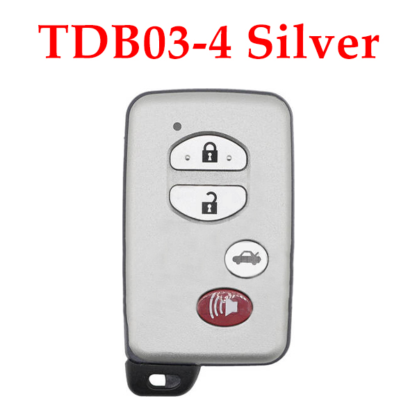 KeyDiy KD Toyota Universal Smart Remote Key 3+1 Buttons With Silver Key Shell TDB03-4