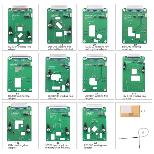 [US/EU/UK Ship]2026 KEYDIY Clamp Adapter Type 11 Pieces of Adapter Boards Work with KD-X4, KD MAX and Other Devices Support Permanent Free Use