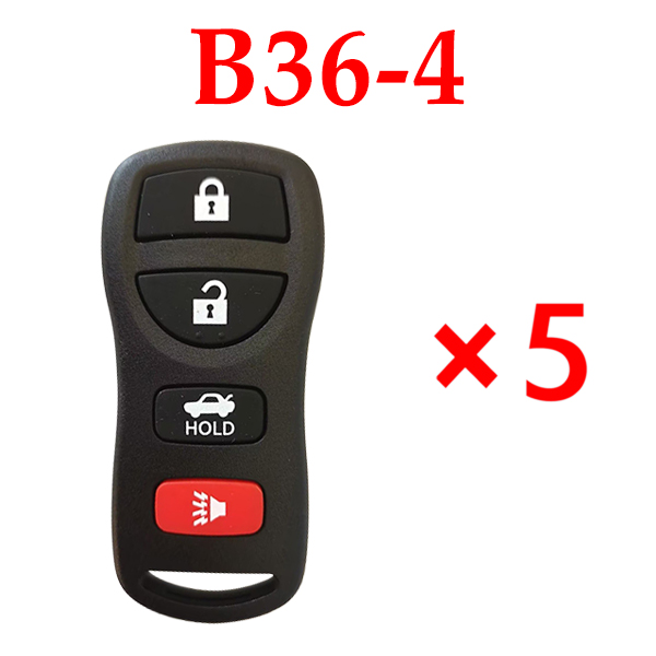 5PCS Keydiy KD Universal Remote Key B Series 3+1 Buttons Nissan Type B36-4 