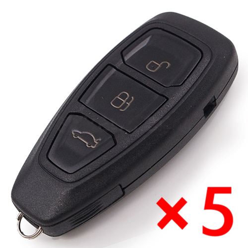 Smart Remote Key Shell Case Keyless Entry Fob 3 Button for Fiesta Focus Mondeo C-Max B-Max S-Max Galaxy Kuga- pack of 5 