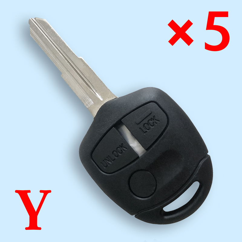 3 Buttons Remote Key Shell for Mitsubishi - Pack of 5