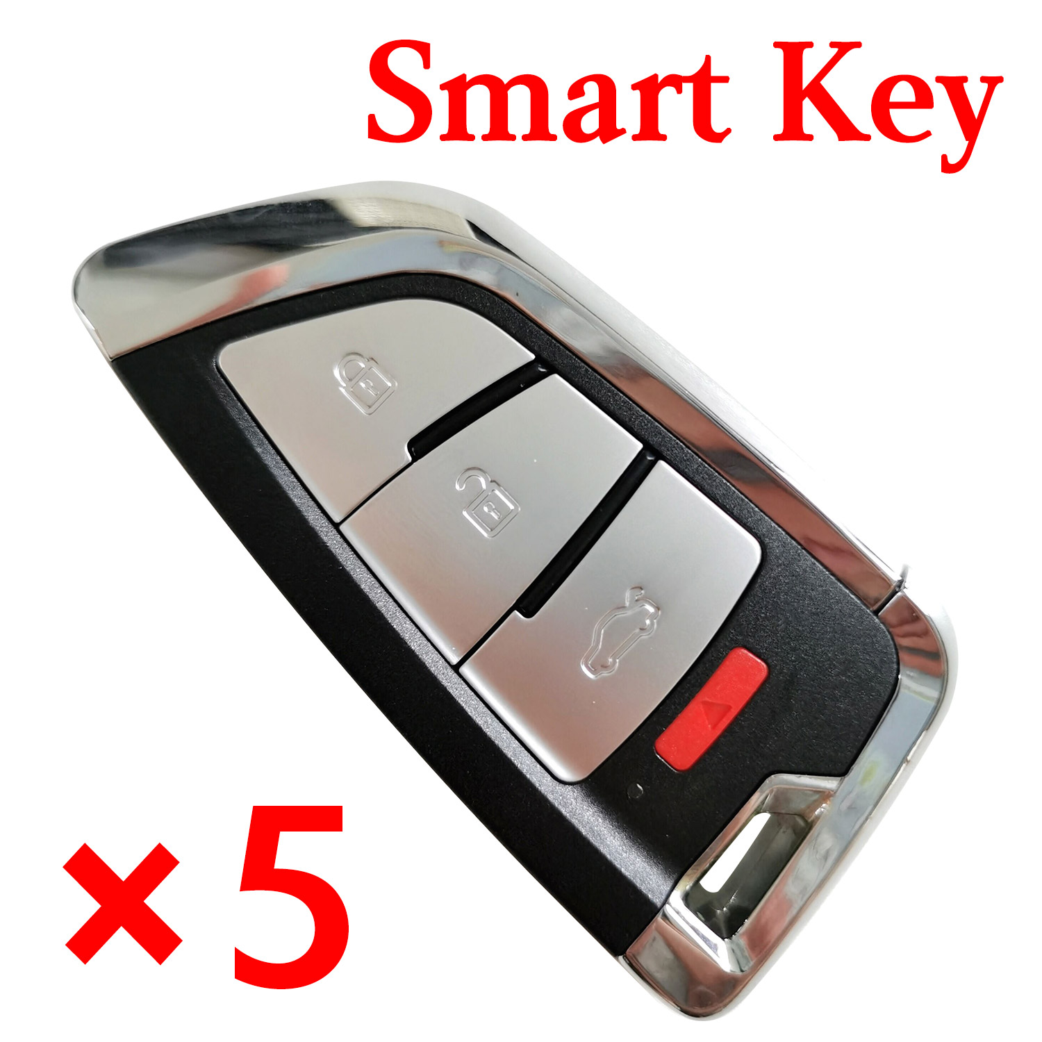 5 pieces Xhorse VVDI Universal Smart Keyless Go Key - 3+1 Butoons - XSKF20EN