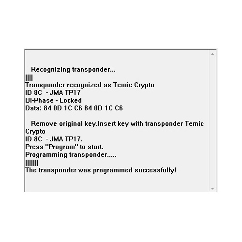 TMPro Software Module 185 for Key Copier for Temic Crypto 8C Transponders