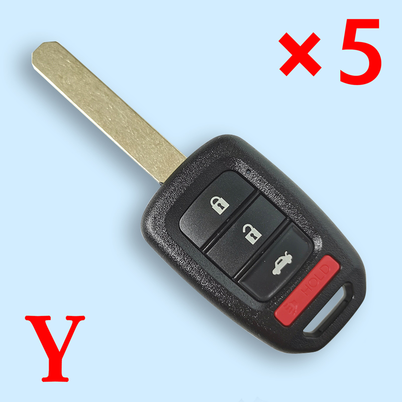 3+1 Buttons Remote Head Key SHELL for Honda Accord / Civic 2013–2017 - 5 pieces 
