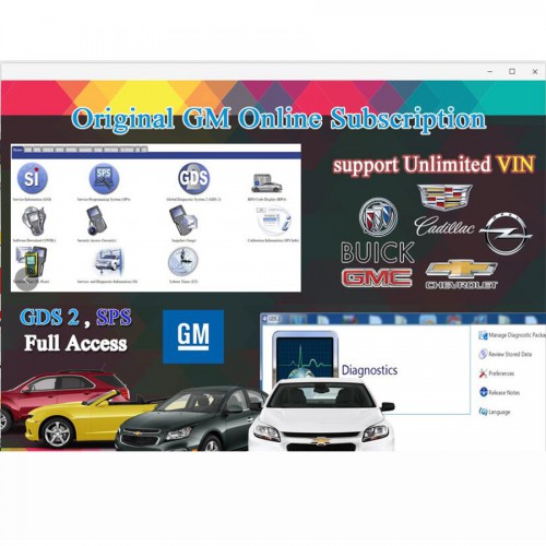 Original GM Online Subsription for One Year Work with GM MDI/GM Tech2/VCMII