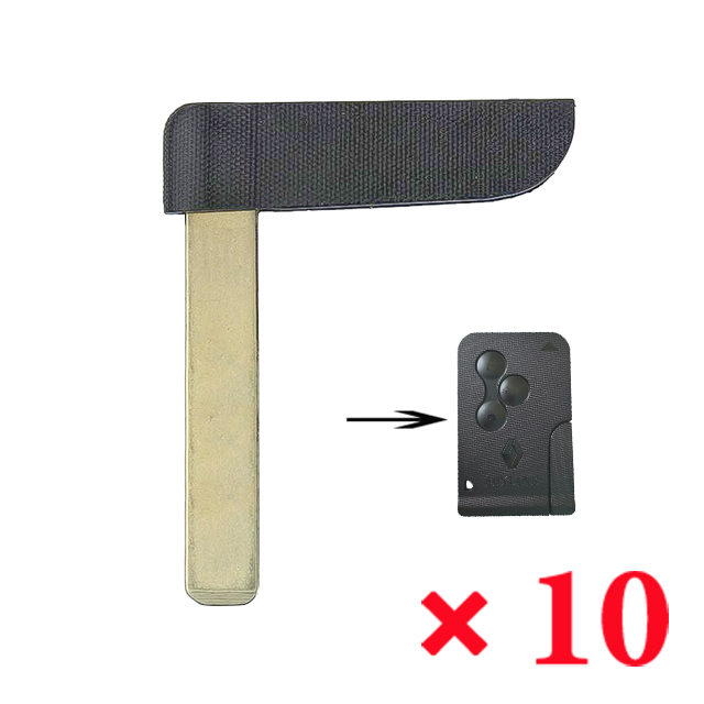 Remote Card Emergency Key Blade for Renault Megane - Pack of 10