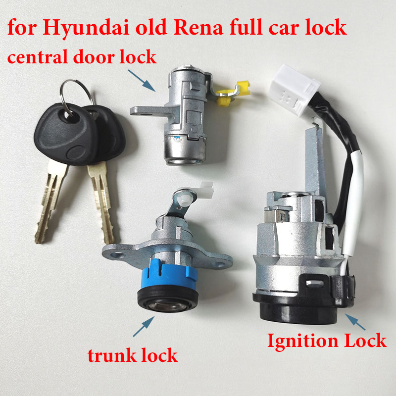 for Hyundai old Rena full car lock Central control left door Ignition lock Trunk lock Right slot outer tooth belt coil lock