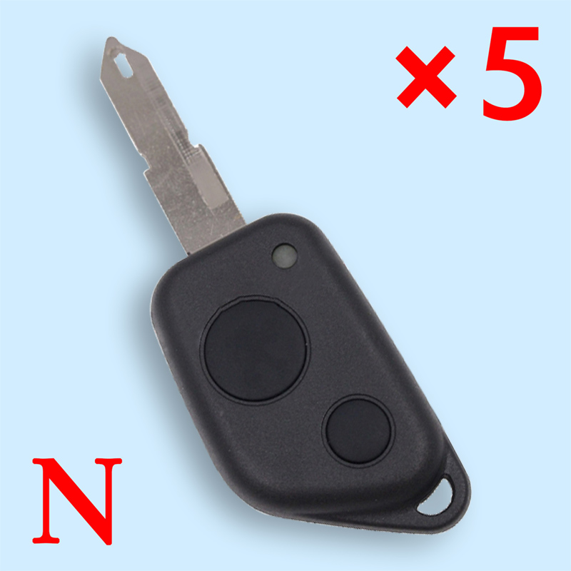 Remote Key Shell 2 Buttons for Peugeot 206 53# Key Blade - pack of 5 