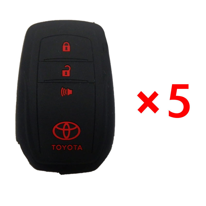 3 Buttons for Toyota Keyless Entry Remote Hilux Conquest Silicone Key cover - Pack of 5 