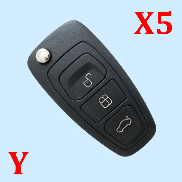 3 Button Flip Remote Key Shell for Ford Mondeo (5pcs)