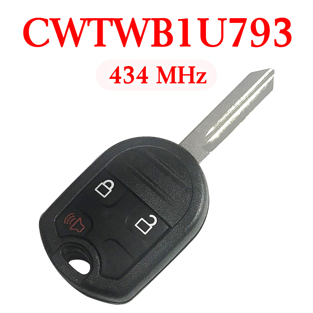3 Buttons 434 MHz Remote Head Key for Ford / Mercury 2001-2018 - CWTWB1U793 (with 4D63 80 Bit Chip)