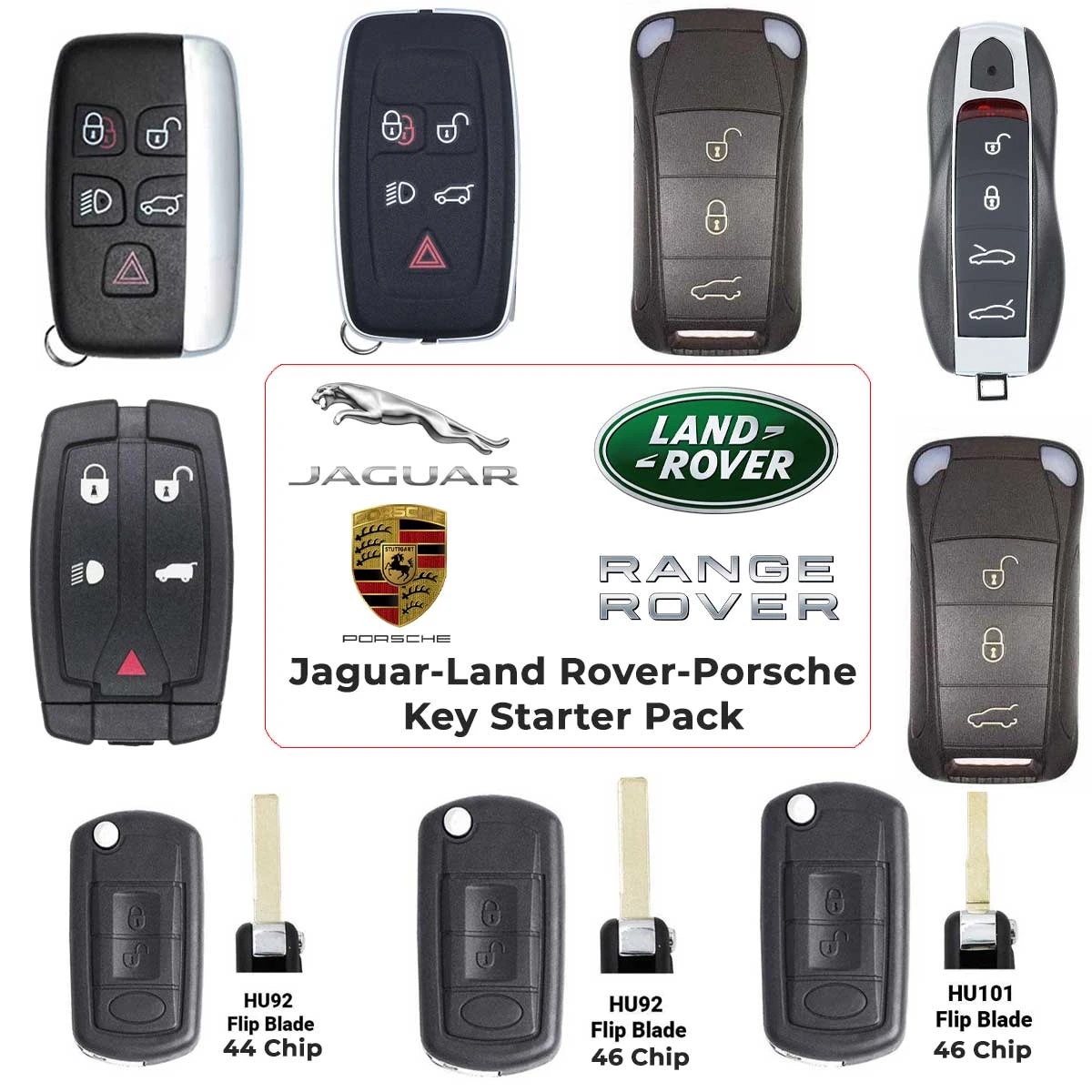Land Rover / Jaguar / Porsche Keys Complete Starter Pack (ALL YEARS)-for VVDI2 / IM608 / ACDP