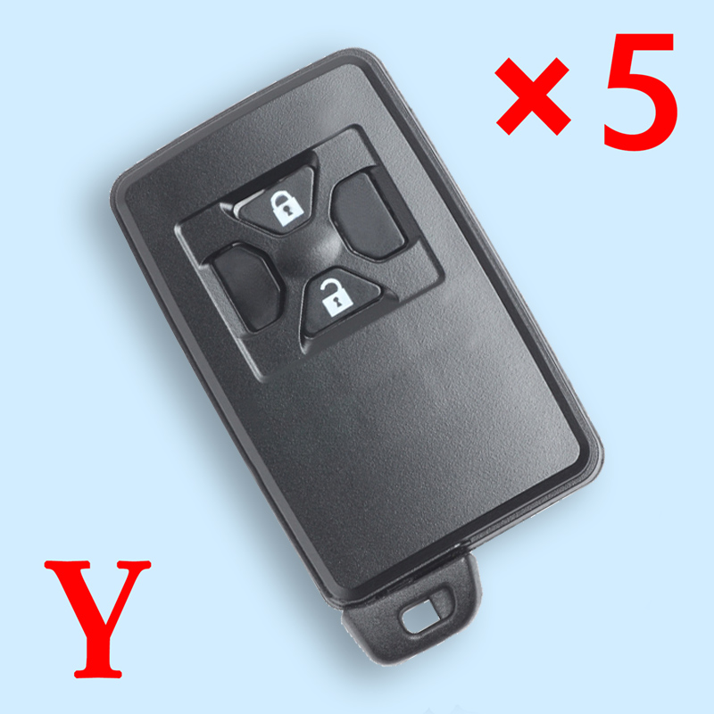 Replacement Smart Card Remote Key Shell Case Fob 4 Button for Toyota Model A- pack of 5 