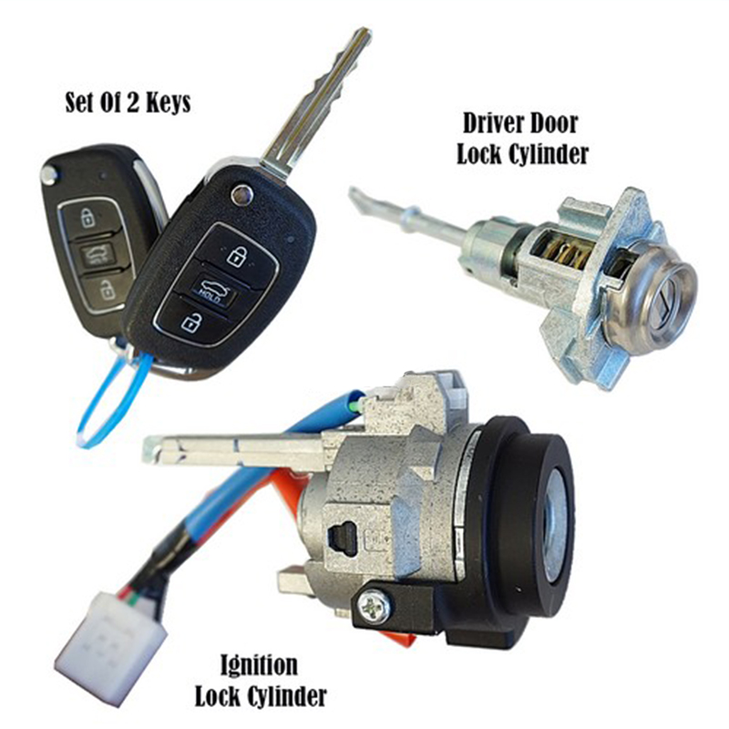 2015-2020 Hyundai Elantra Ignition Cylinder & Driver Door Lock with 2 Flip Keys