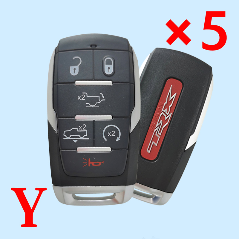 4+1 Buttons Remote Shell for Dodge Ram Pickup TRX - Pack of 5